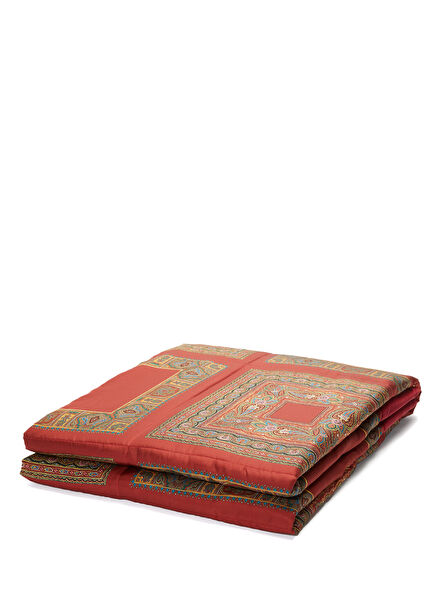 Cachemire Kırmızı İpek Yatak Örtüsü