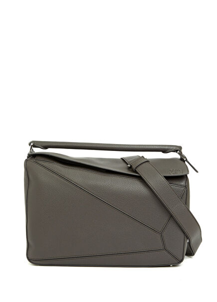 Large Puzzle Dark Grey Men's Leather Bag