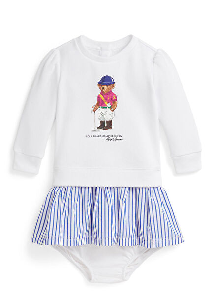 Polo Bear White Baby Girl Dress