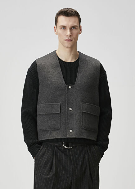 Grey Wool Vest
