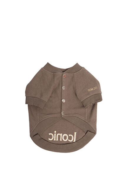 Iconic Slogan Khaki Dog College Jacket