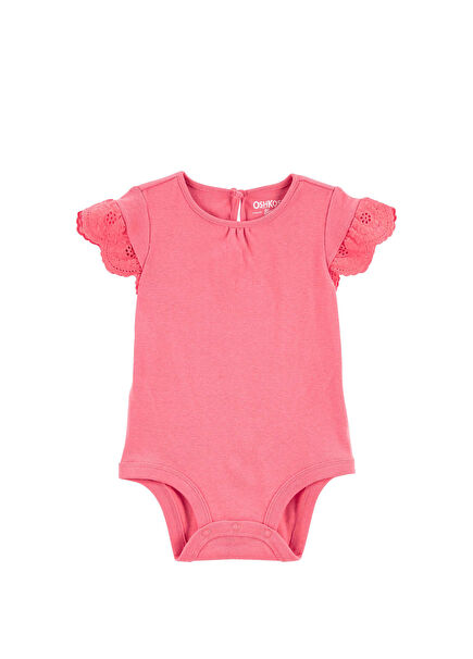 Fisto Pembe Kız Bebek Kısa Kollu Body