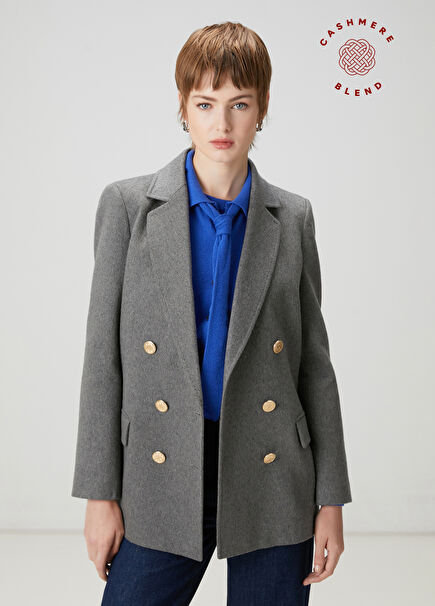 Grey Double-Breasted Jacket
