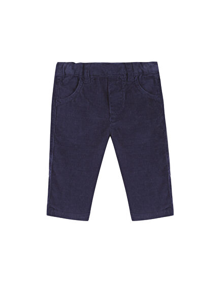 Marine Blue Velvet Trousers for Boys