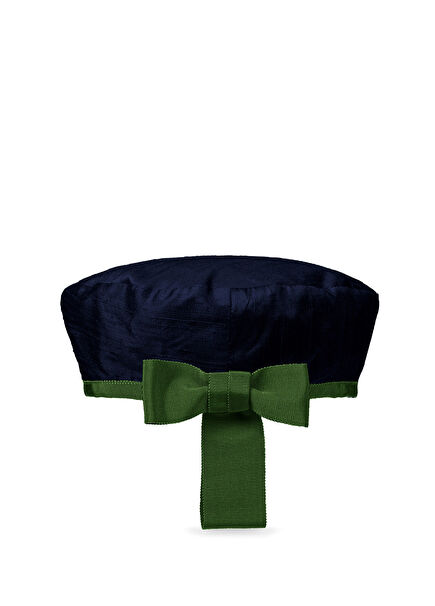 Catch Me Lacivert İpek Kadın Beret Şapka 