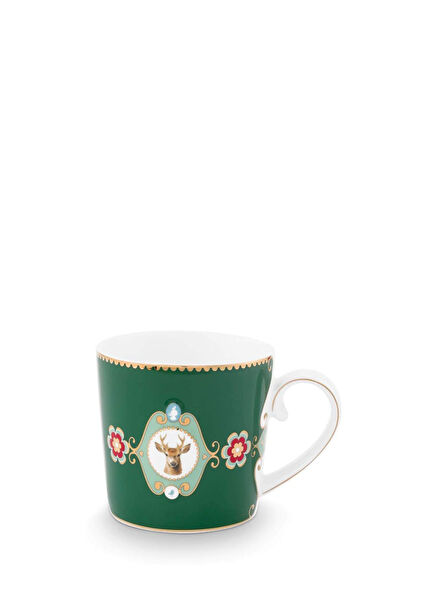 Love Birds Yeşil Geyikli Küçük Porselen Kupa