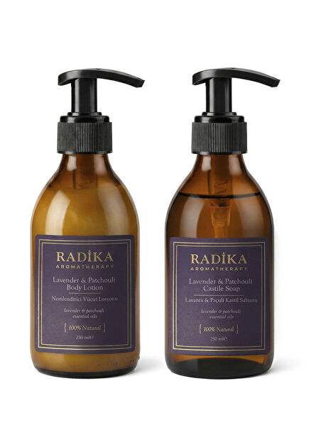 Lavender & Patchouli Hand & Body Lotion & Castile Soap Skin Care Set