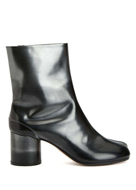 Tabii Siyah Silver Kadın Deri Bot