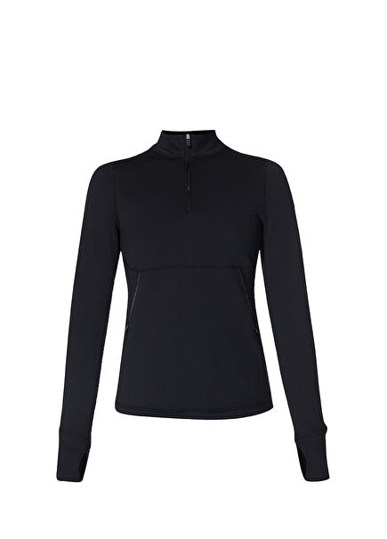 Therma Boost Running Yarım Fermuarlı Siyah Kadın Sweatshirt