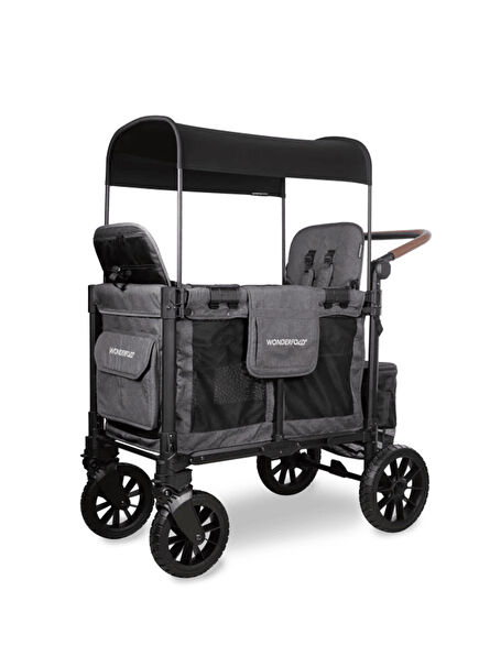 W2 Luxe Pro Charcoal Gray Dual Travel System Baby Stroller Wagon