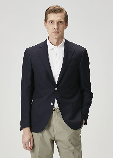 Navy Blue Wool Jacket