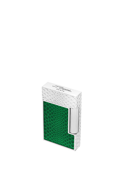 Ligne 2 Guilloche Green Grey Snakeskin Patterned Lighter