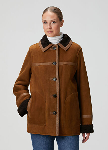 Taba Süet Deri Ceket