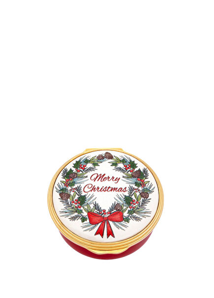 Merry Christmas Wreath Multicolored Decorative Box