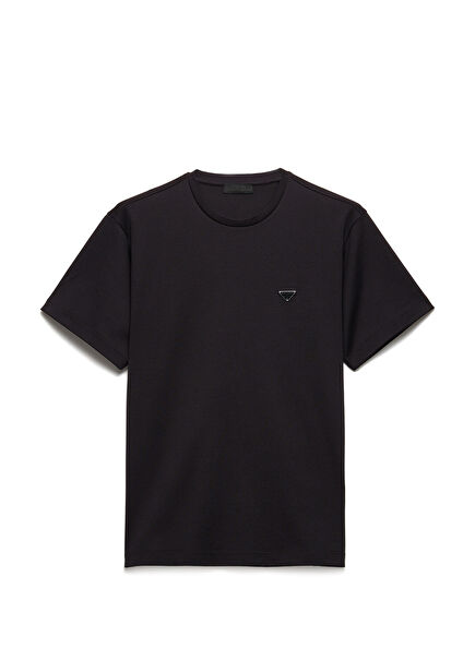 Black Cotton Short Sleeve Men's T-shirt