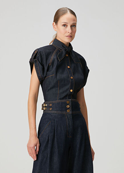 Dark Blue Denim Shirt