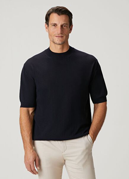 Lacivert Yün Sweatshirt