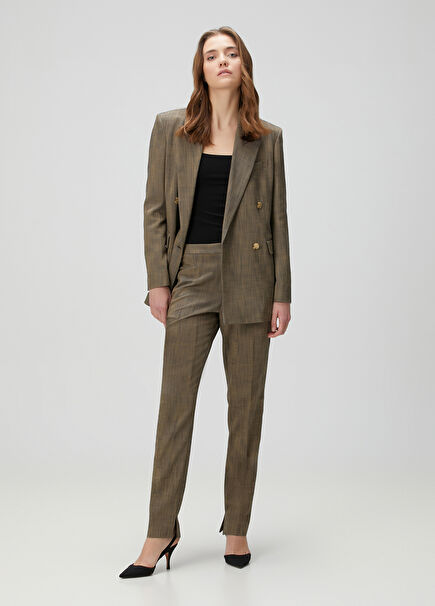 Tanya Relaxed Fit Brown Patterned Pants