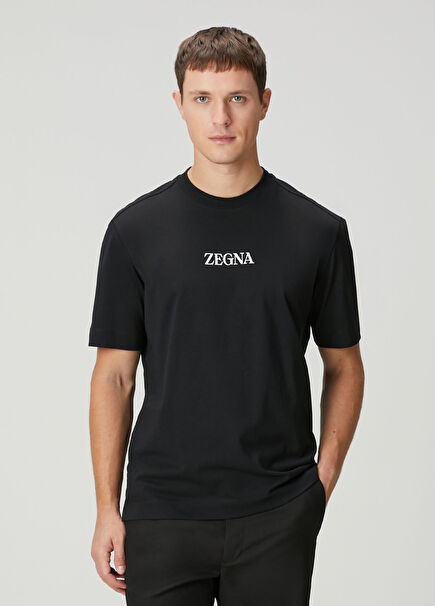Siyah Logo Baskılı T-shirt