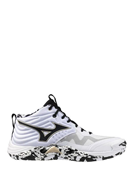 Wave Momentum Elite MID Beyaz Desenli Unisex Voleybol Ayakkabısı
