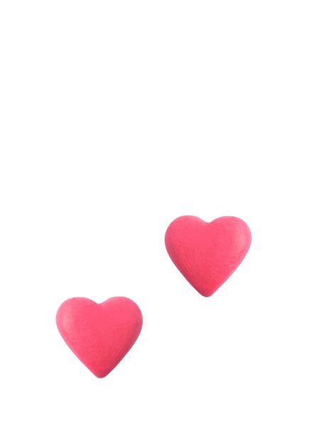 Pink Heart Shaped Girls Clip Earrings