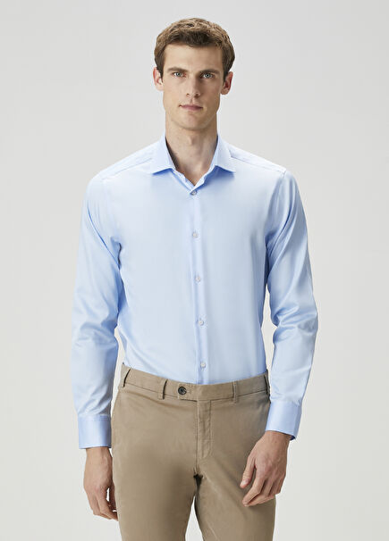 Comfort Fit Blue Non-Iron Shirt