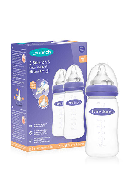 NaturalWave® 3 Months+ Bottle Teat and 2 Pcs Pp Bottle 240 ml
