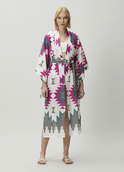 Summer Pink Patterned Kaftan
