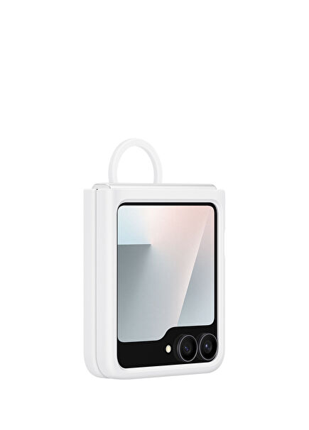 Galaxy Z Flip FE White Silicone Phone Case with Ring