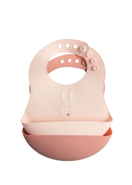 Mrs. Rabbit Pembe Silikon Mama Önlüğü