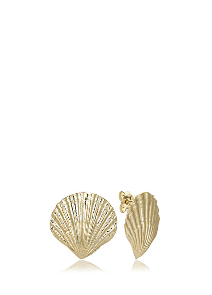 Oyster Zirkon Taşlı Altın Kaplama Kadın Küpe