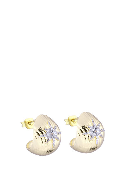 Women's Gold Plated Earrings With Fleece Star Mini