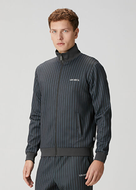 Ballier Siyah Çizgi Desenli Sweatshirt