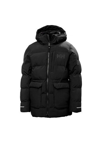 JR Nord Puffy Black Waterproof Unisex Kids Parka