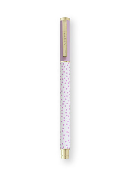 Premium Lilac Polka Roller Pen