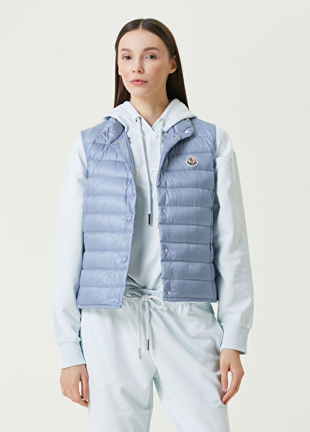Glygos Açık Mavi Kapüşonlu Puff Yelek