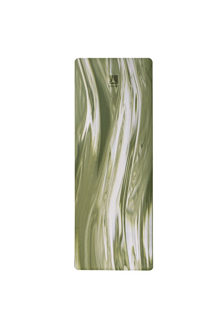 Green Patterned Non-Slip Natural Rubber Yoga Pilates and Exercise Mat