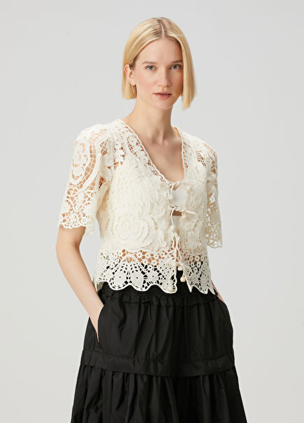 Gianna Bone Lace Blouse
