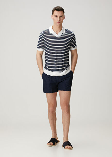 Navy Blue Waist Corded Swimsuit