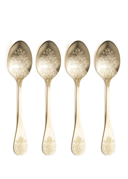 Dume Matte Champagne Steel Set of 4 Dessert Spoons