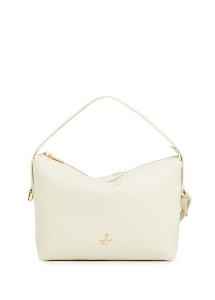 Ekru Çift Askılı Kadın Deri Çanta