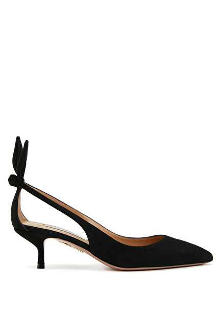 Bow Tie Black Suede Pump