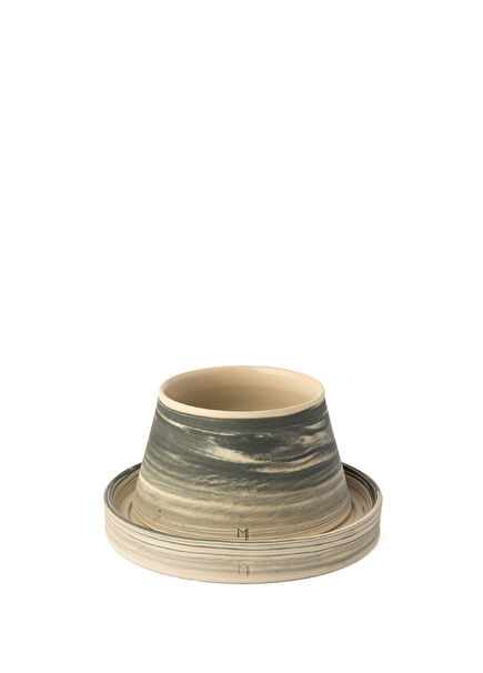 Midnight Dark Indigo Stoneware Espresso Cup and Saucer