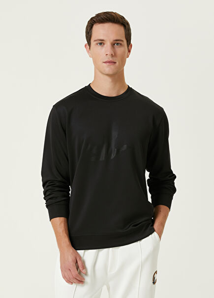 Siyah Kaz Jakarlı Sweatshirt