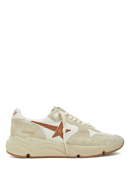Running Sole Beige White Men's Suede Sneakers