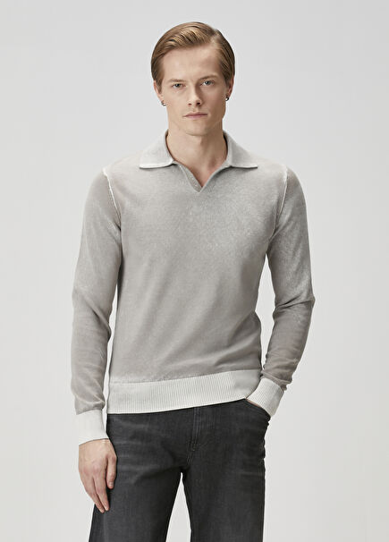 Grey Polo Knitwear