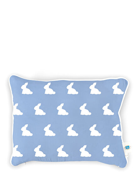 %100 Pamuk Mono Lapin Royal Blue Pamuklu Müslin Bebek Yastığı 45 x 35 cm