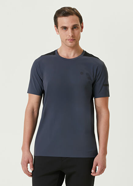 Dark Grey Logo Detailed T-Shirt