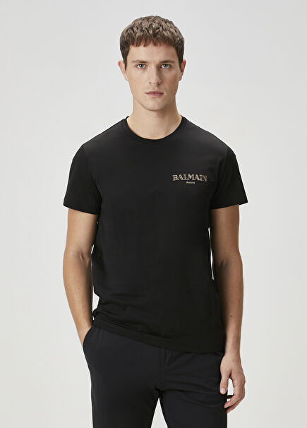 Black Logo Detailed T-Shirt
