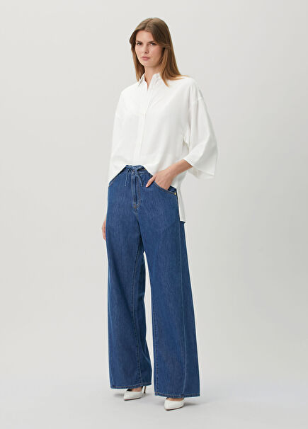 Iris Koyu Mavi Jean Tencel Pantolon